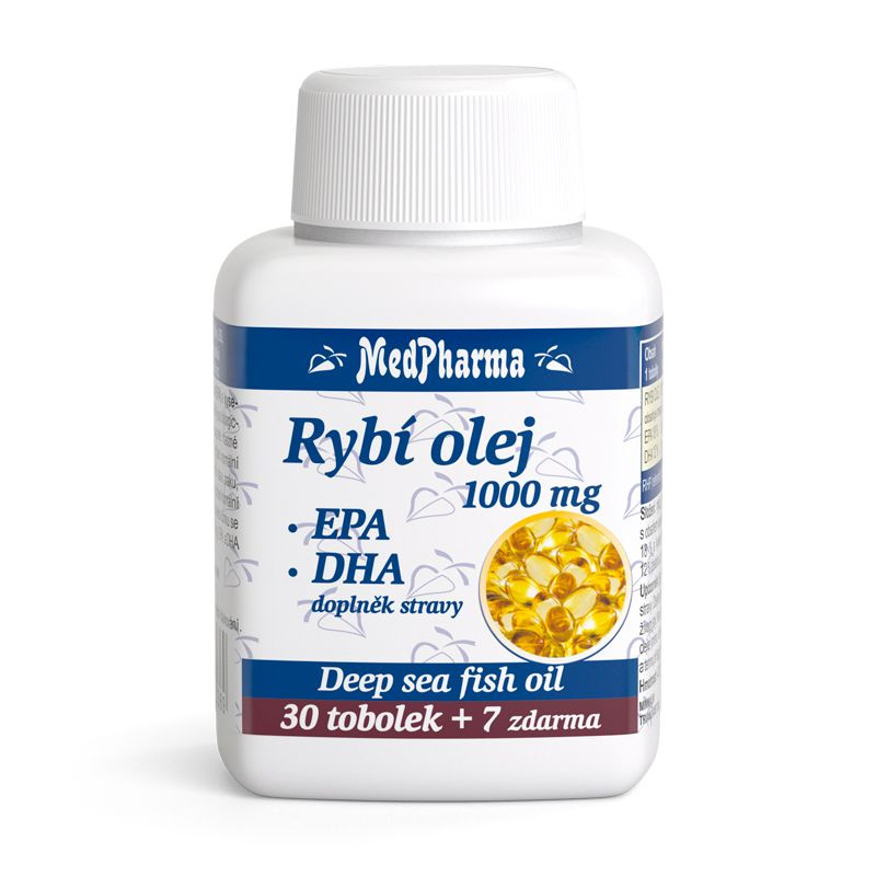 MedPharma Rybí olej 1000 mg - EPA + DHA mg, 37 tobolek