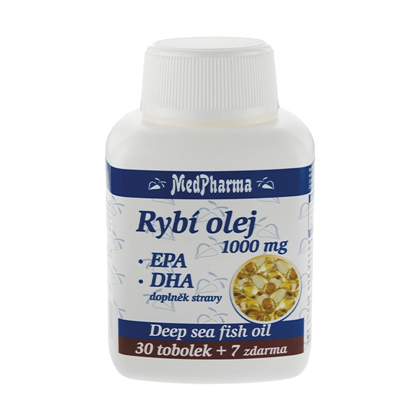 MedPharma Rybí olej 1000 mg - EPA + DHA mg, 37 tobolek