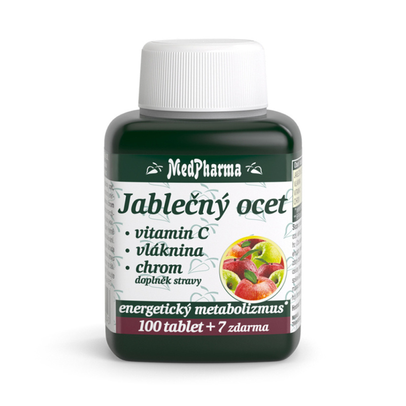 Medpharma Jablečný Ocet+vlák.+vit.c+chrom 107 tablet