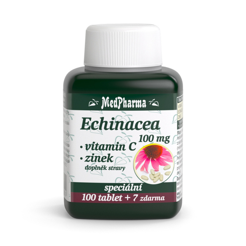 MedPharma Echinacea 100 mg + Vitamin C + Zinek, 107 tablet