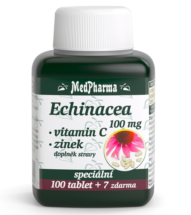 MedPharma Echinacea 100 mg + Vitamin C + Zinek, 107 tablet
