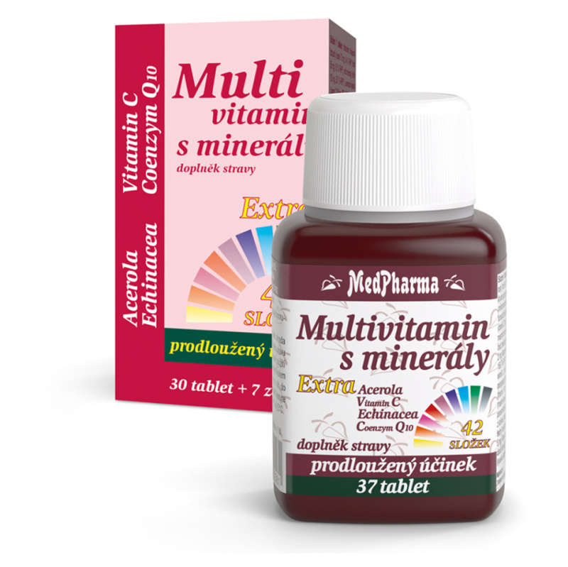 MedPharma Multivitamin s minerály 42 složek, extra C + Q10, 37 tablet