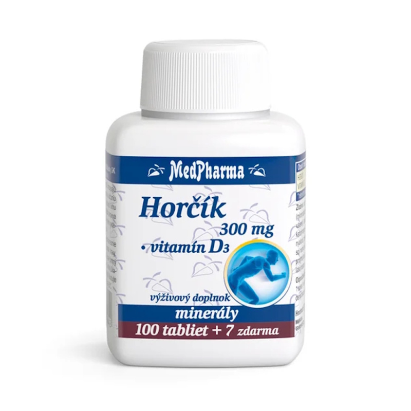 MedPharma Hořčík 300 mg + vitamín D3 107 tablet