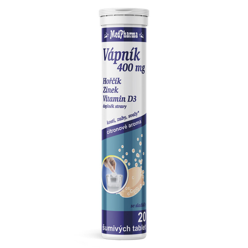 MedPharma Vápník 400 mg + hořčík + zinek + vit.D3 20 šumivých tablet