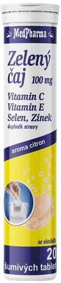 MedPharma Zelený čaj 100 mg + selen + vit. E + vit. C + zinek 20 šumivých tablet