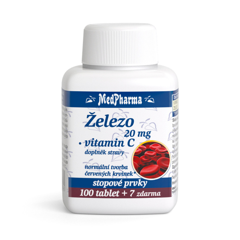MedPharma Železo 20 mg + Vitamin C 107 tablet