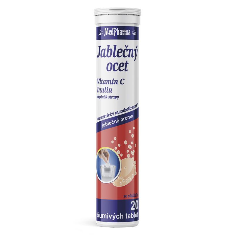 MedPharma Jablečný ocet + vit.C + inulin 20 šumivých tablet