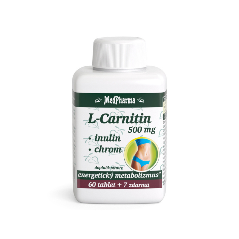 MedPharma L-Carnitin 500 mg + inulin + chrom, 67 tablet