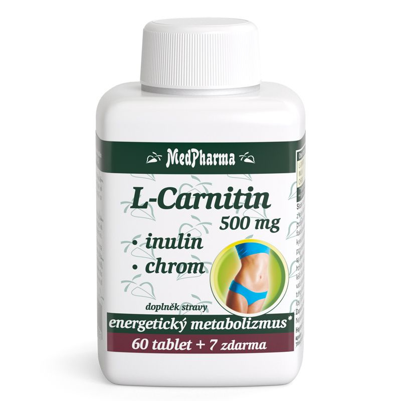 MedPharma L-Carnitin 500 mg + inulin + chrom, 67 tablet