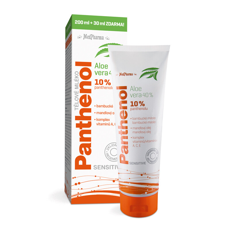 MedPharma Panthenol 10 % Sensitive tělové mléko, 200 ml + 30 ml zdarma!