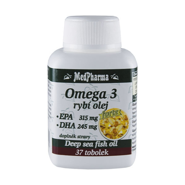 MedPharma Omega 3 rybí olej FORTE - EPA 315 mg + DHA 245 mg, 37 tobolek