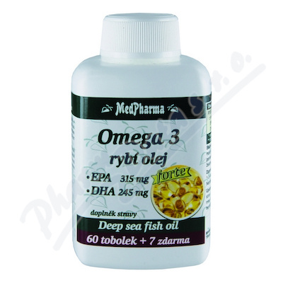 MedPharma Omega 3 rybí olej Forte, 67 kapslí