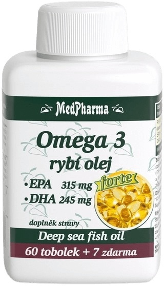 MedPharma Omega 3 rybí olej Forte, 67 kapslí