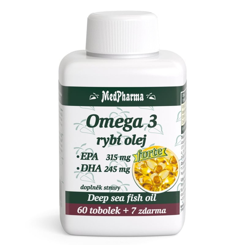 MedPharma Omega 3 rybí olej Forte, 67 kapslí