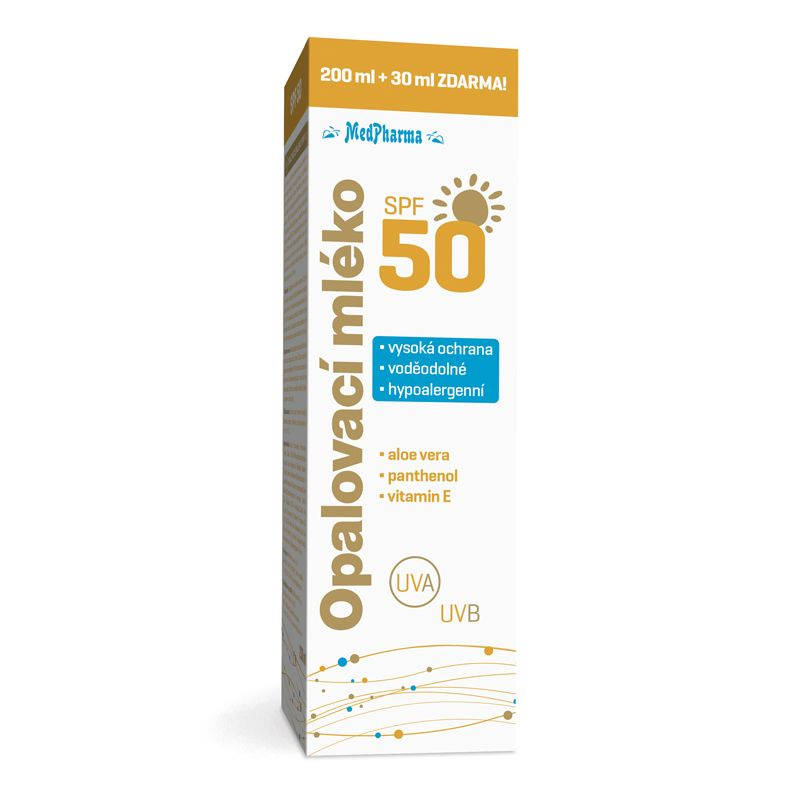 MedPharma Opalovací mléko SPF50 opalovací mléko s vysokou UV ochranou 230 ml