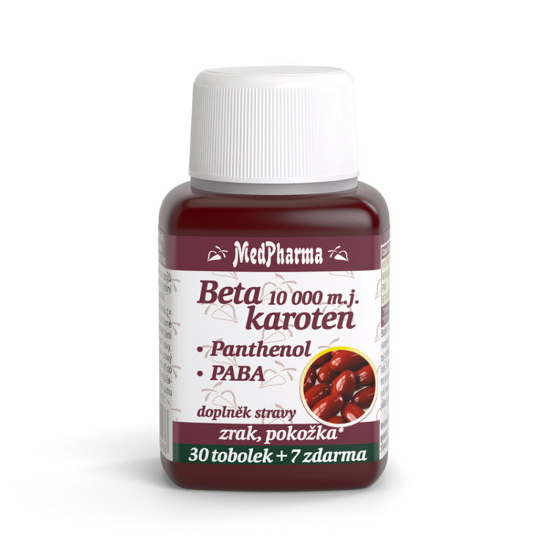 MedPharma Beta karoten 10.000 m.j. + panthenol + PABA, 37 tobolek