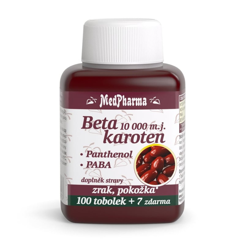 MedPharma Beta karoten 10 000 m.j. + panthenol + PABA, 107 tobolek