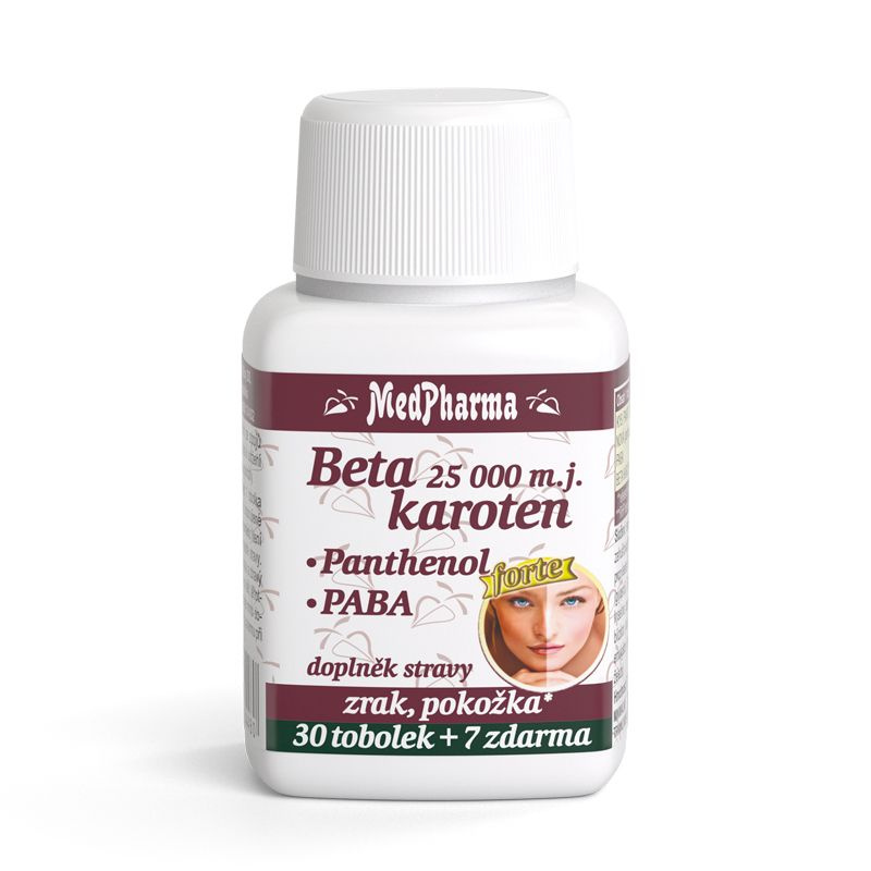 MEDPHARMA Beta karoten forte 25 000 m.j. + PABA + panthenol 37 tobolek