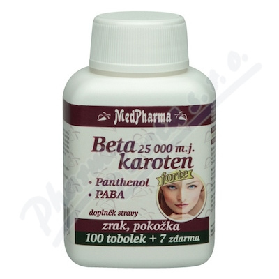MedPharma Beta karoten 25 000 m.j. + Panthenol + PABA 107 kapslí