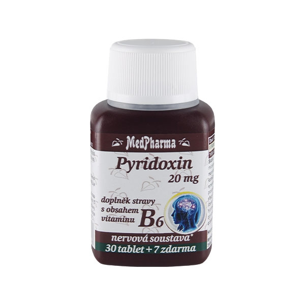 MedPharma Pyridoxin 20 mg – doplněk stravy s obsahem vitaminu B6, 37 tablet