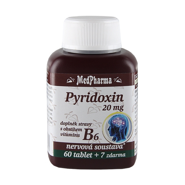 MedPharma Pyridoxin 20 mg – doplněk stravy s obsahem vitaminu B6, 67 tablet
