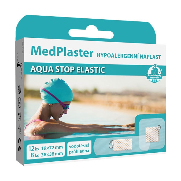 MedPharma Náplast AQUA STOP ELASTIC, vodotěsná, průhledná 20ks