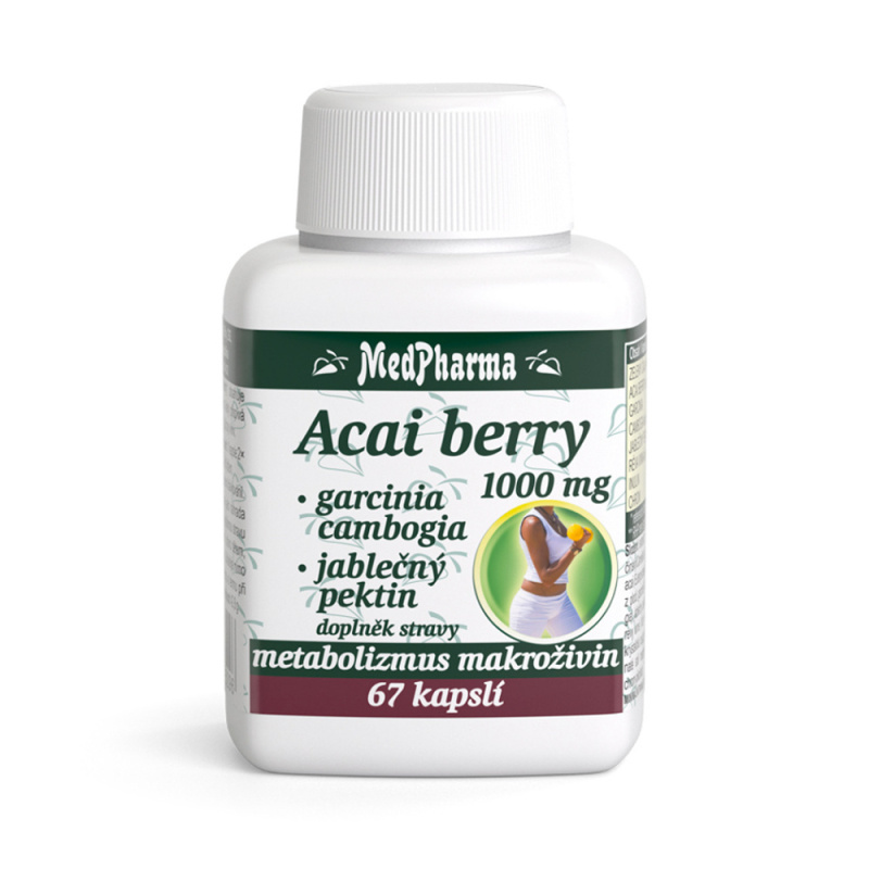 MedPharma Acai berry 1000 mg + garcinia cambogia + jablečný pektin 67 kapslí