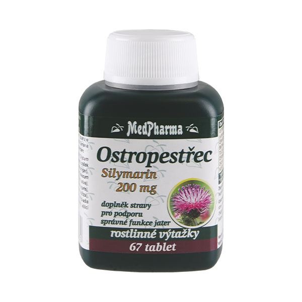 MedPharma Ostropestřec Silymarin 200 mg, 67 tablet