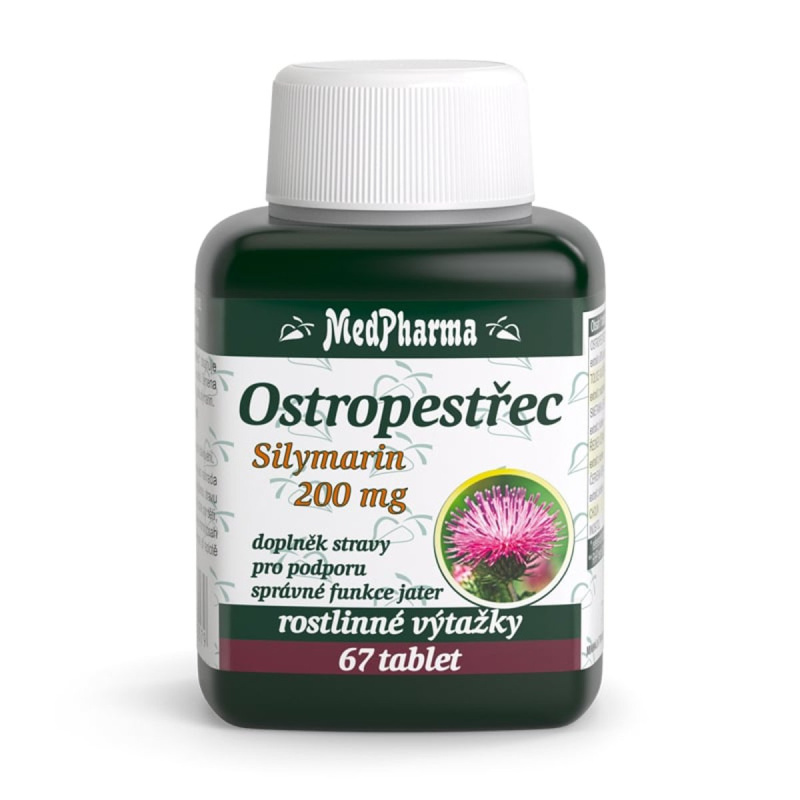 MedPharma Ostropestřec Silymarin 200 mg, 67 tablet