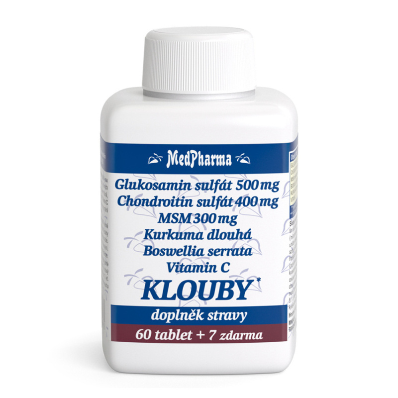 MedPharma Glukosamin sulfát (chondroitin, MSM, kurkuma) na KLOUBY, 67 tablet