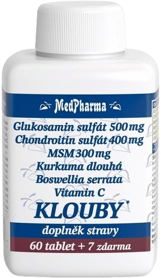 MedPharma Glukosamin sulfát (chondroitin, MSM, kurkuma) na KLOUBY, 67 tablet
