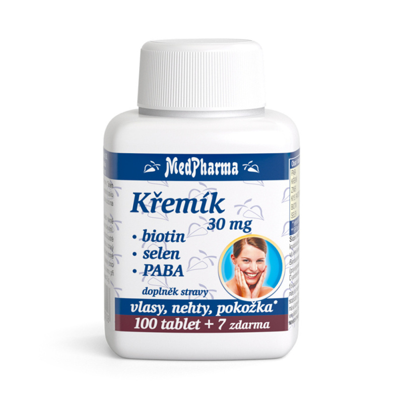 MedPharma Křemík 30 mg + biotin + selen + PABA 107 tablet