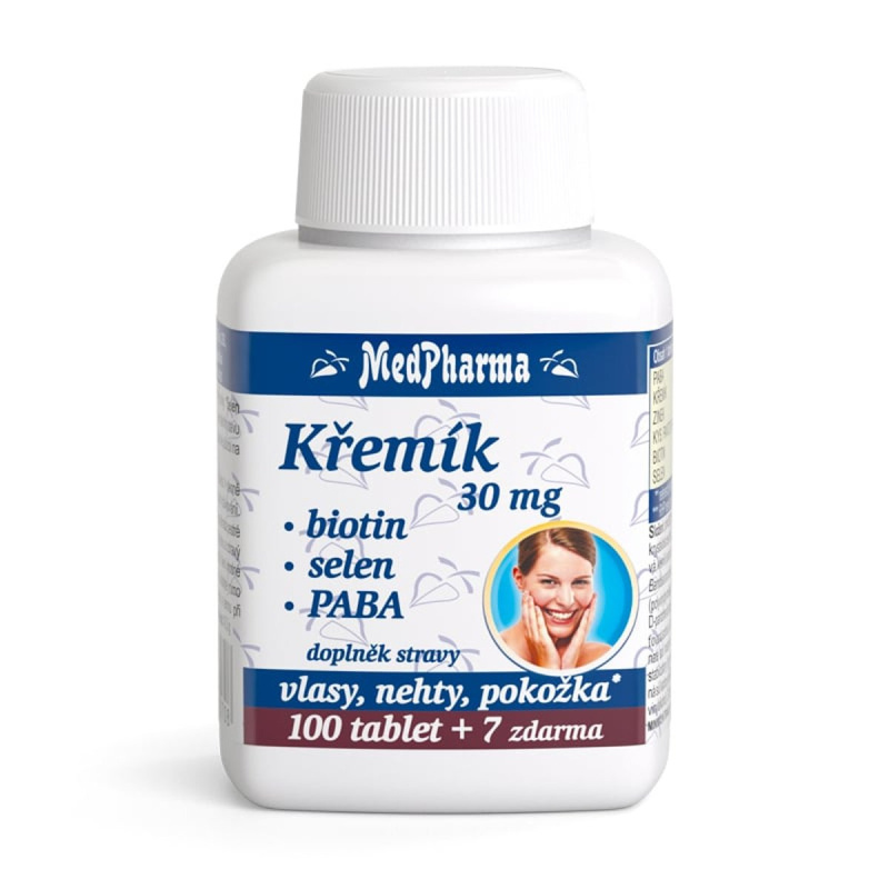 MedPharma Křemík 30 mg + biotin + selen + PABA 107 tablet