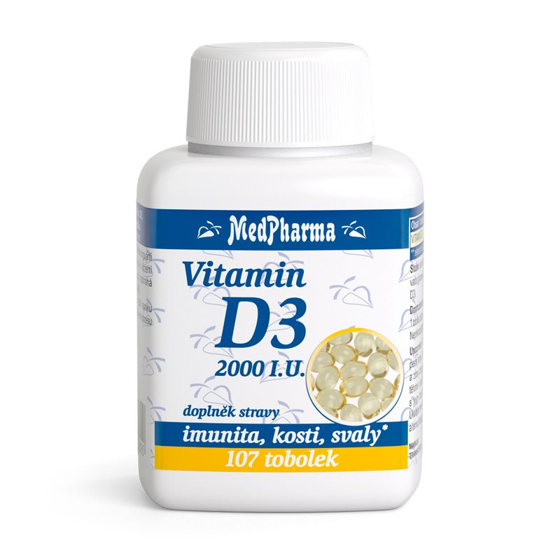 MedPharma Vitamín D3 2000 I.U. 107 kapslí