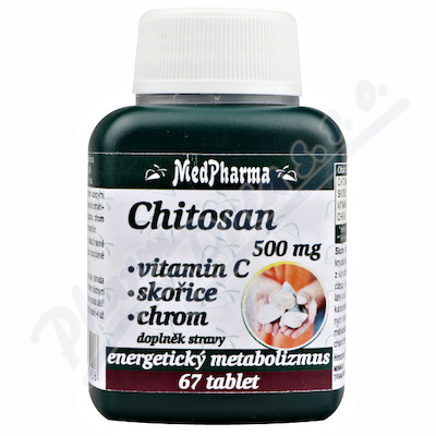 MedPharma Chitosan 500mg + vit.C + skořice + chrom 67 tablet