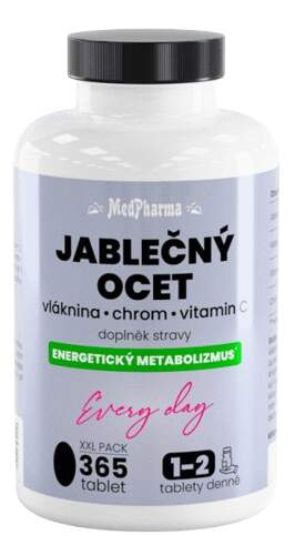 MedPharma Jablečný ocet, vláknina,  chrom, vitamin C tbl.365