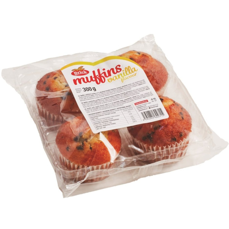Brick Muffiny s příchutí vanilky s kousky čokolády