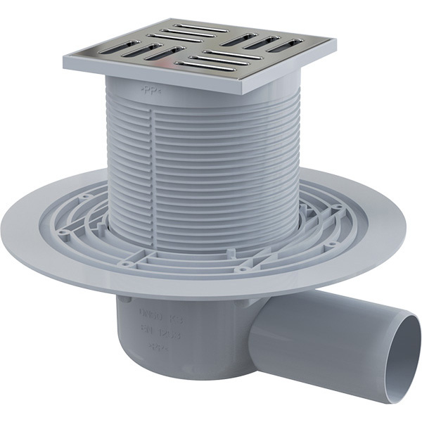 Vpust podlahová Alca APV101 105×105 mm DN 50 boční