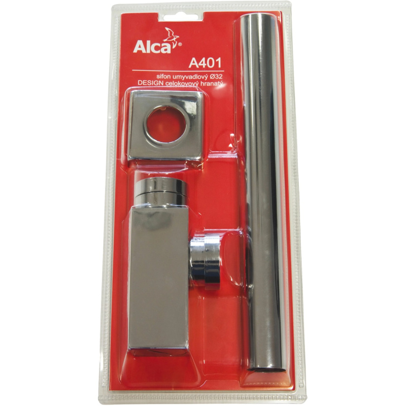 Alcadrain Sifon umyvadlový celokovový hranatý