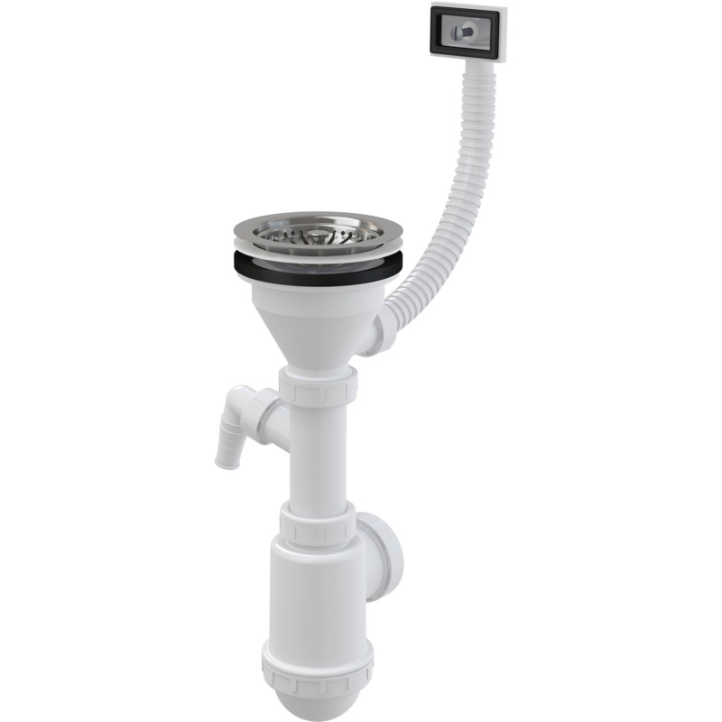 Sifon dřezový s nerezovu mřížkou a přípoj A447P-DN50/40