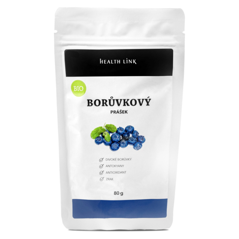 HEALTH LINK Prášek borůvkový BIO 80 g
