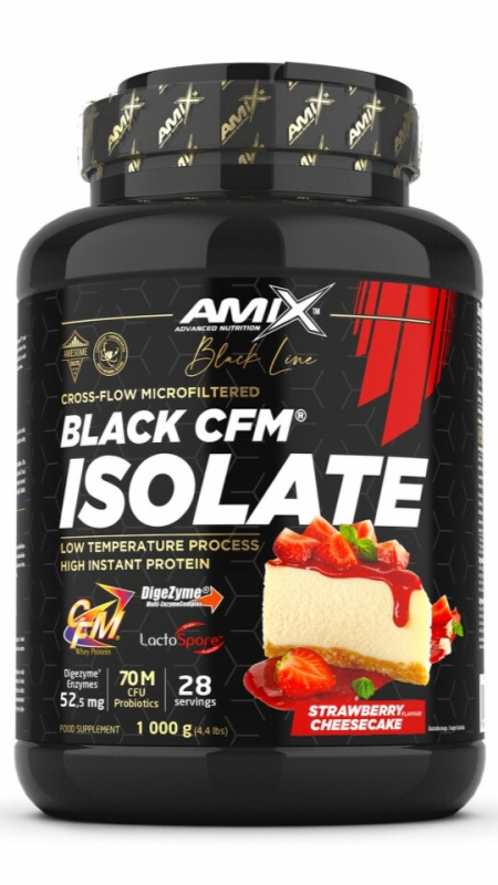Amix BLACK Line Black CFM Isolate 1000 g - jahodový cheesecake