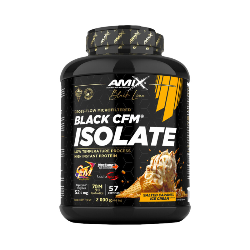 AMIX Black Line Black CFM Isolate Protein, 2000 g Příchuť: Slaný karamel/Zmrzlina