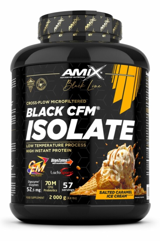 AMIX Black Line Black CFM Isolate Protein, 2000 g Příchuť: Slaný karamel/Zmrzlina