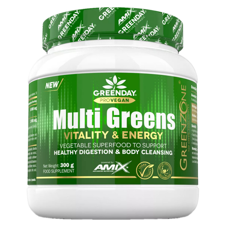Amix Nutrition ProVegan MultiGreens Vitality & Energy 300g - pomeranč