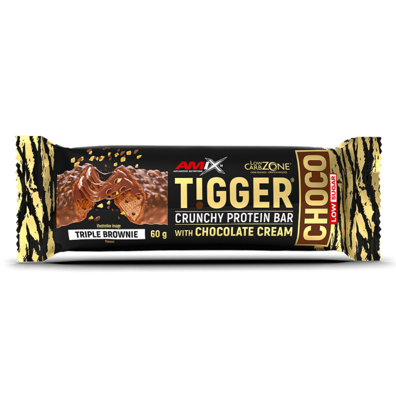 AMIX TiggerZero CHOCO Protein Bar, 60 g Příchuť: Triple Brownie