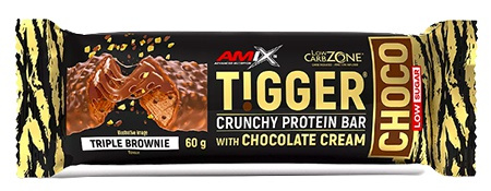 AMIX TiggerZero CHOCO Protein Bar, 60 g Příchuť: Triple Brownie