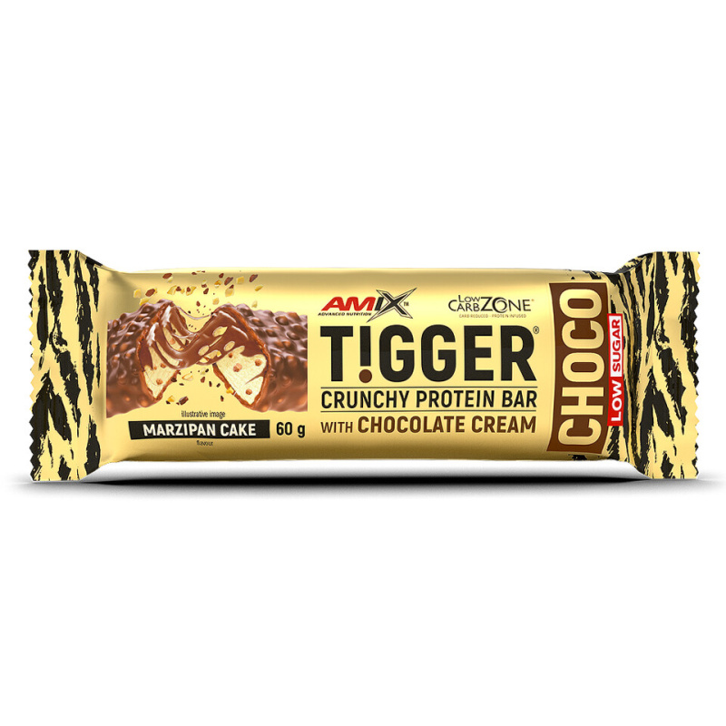 AMIX TiggerZero CHOCO Protein Bar, 60 g Příchuť: Marcipánový dort