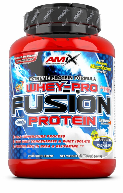 Amix Nutrition Whey Pure Fusion Protein 1kg - modrá malina