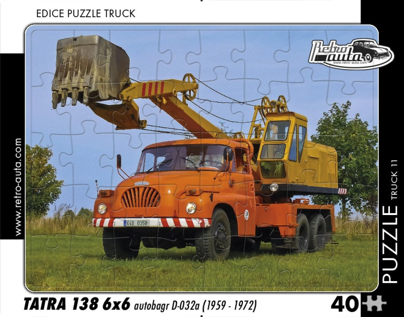 RETRO-AUTA TRUCK č.11 Tatra 138 6x6 autobagr D-032a 1959-1972 40 dílků